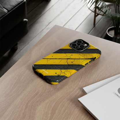 Cracked Hazard Lines - iPhone Case
