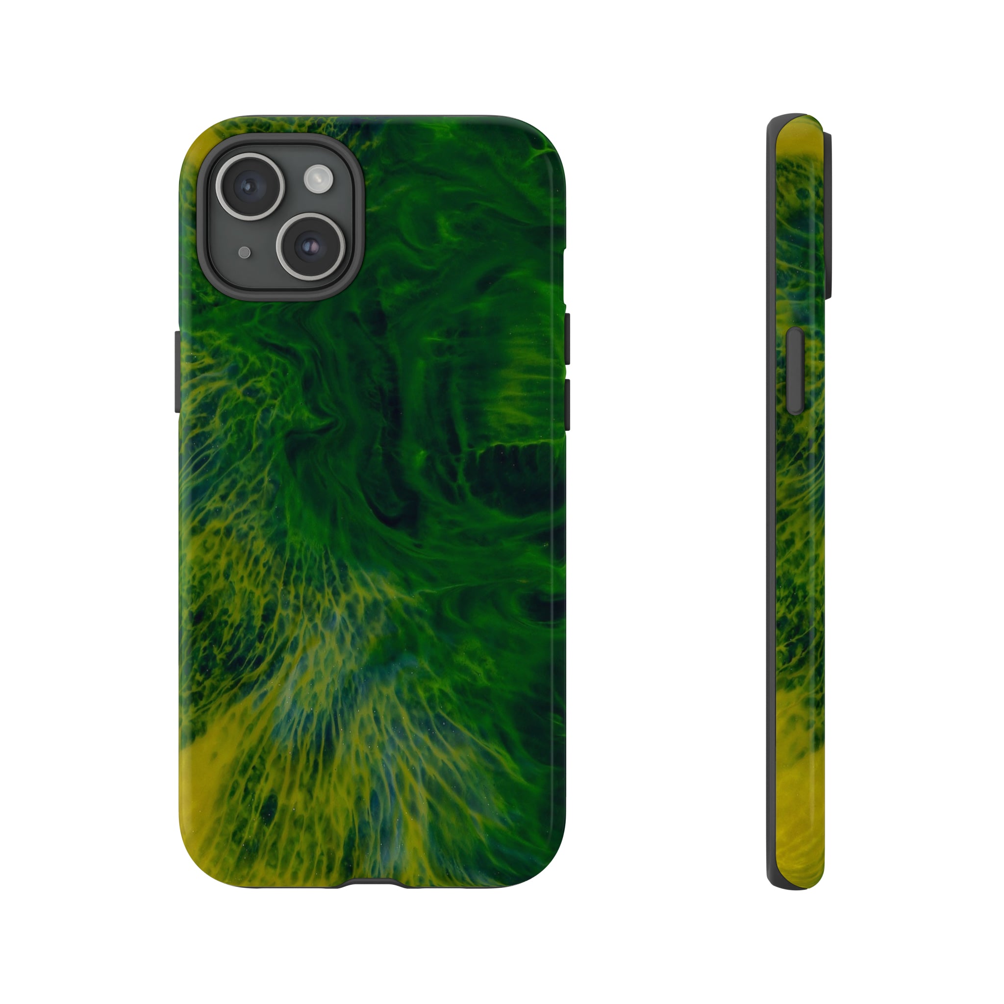 Dark Green Ink Art - Protective Phone Case