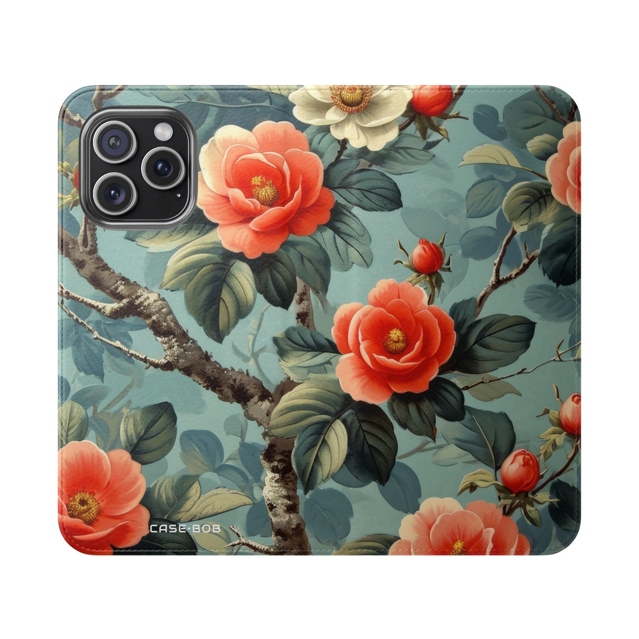 Pink Camellia - iPhone 15 Pro Max Case - Wallet