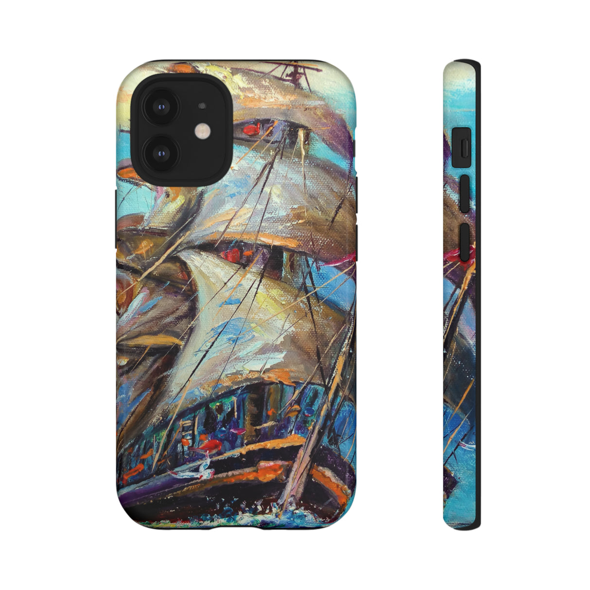 Oil painting - Sailboat - Protective Phone Case