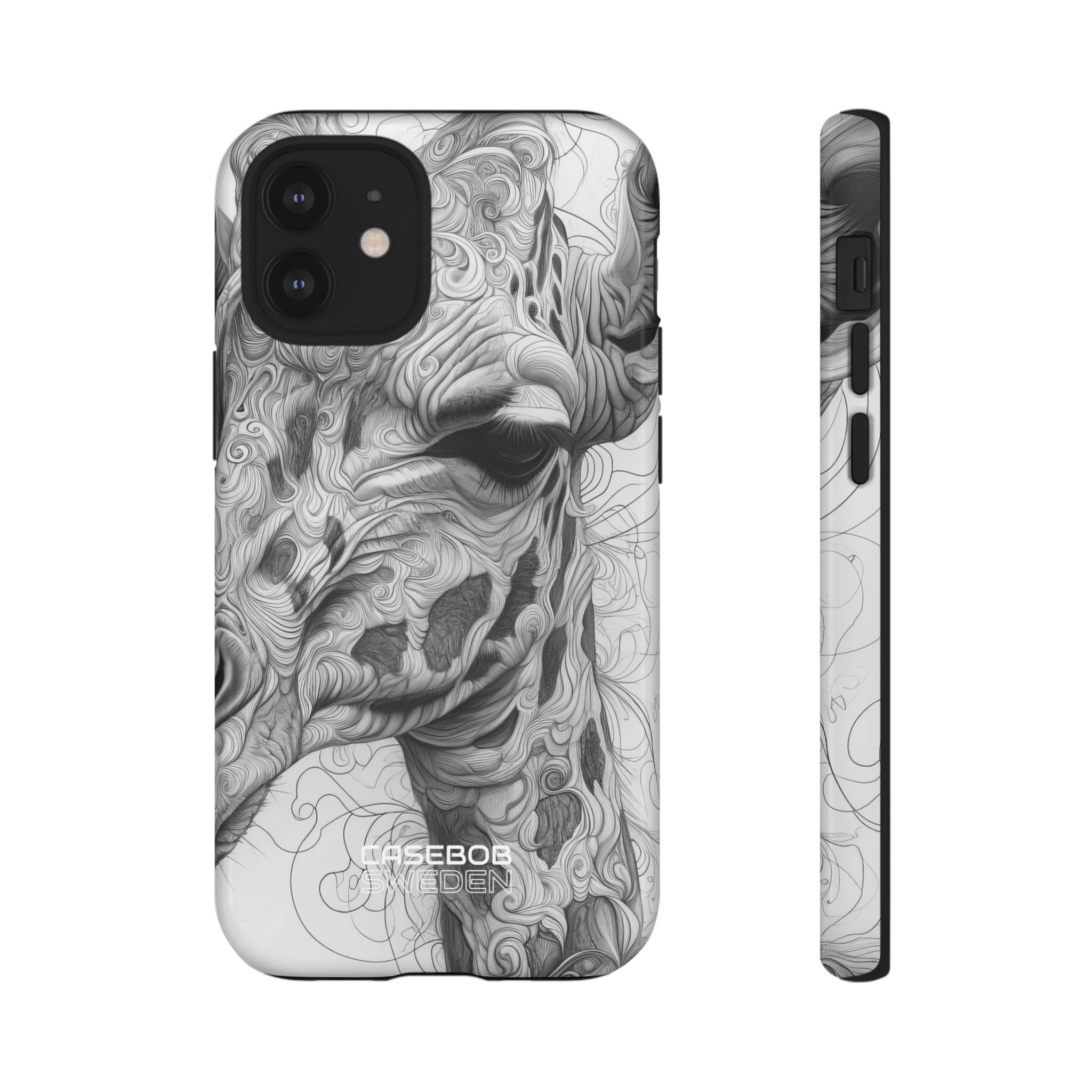 Swirling Giraffe Art iPhone 12 - Tough