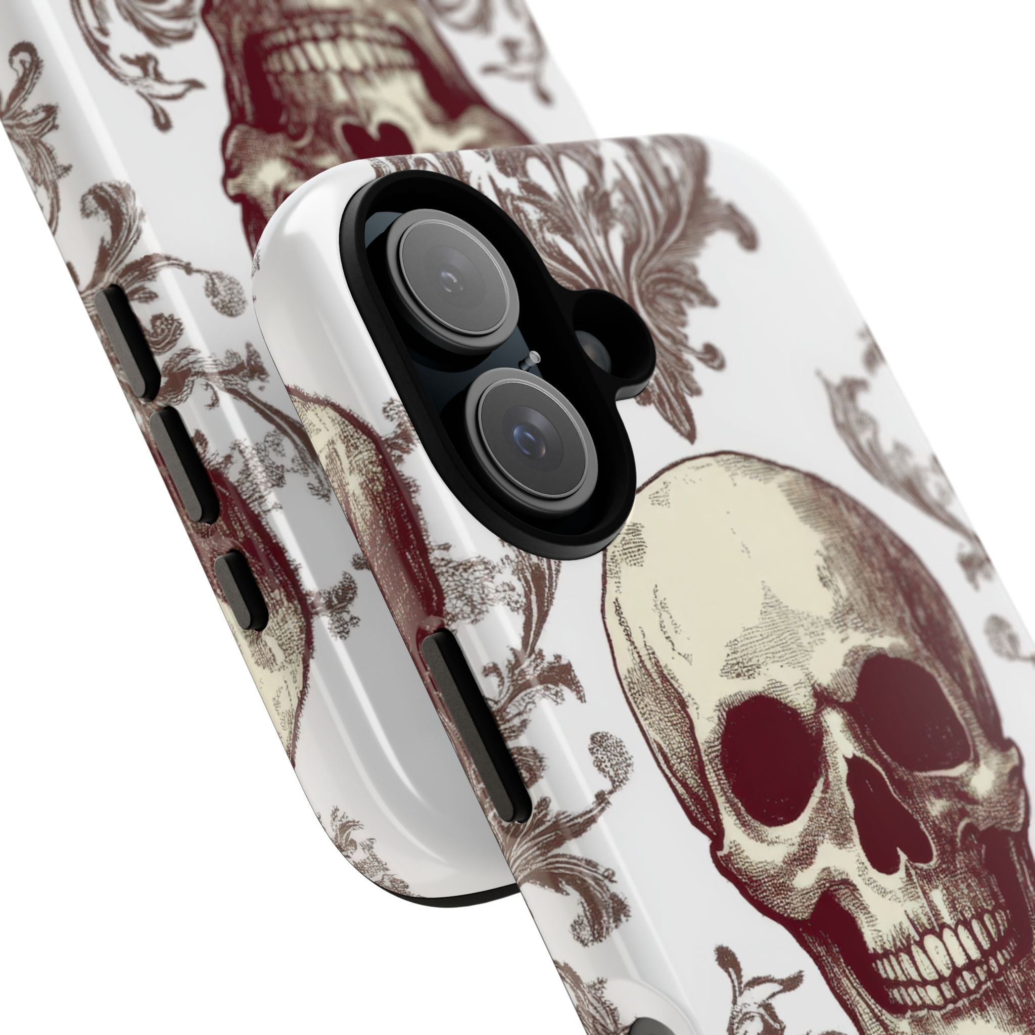 Gothic Skulls and Ornate Foliage iPhone 16 - Tough Phone Case