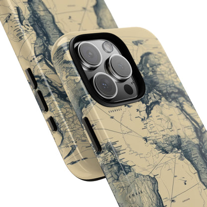 Vintage Cartographic Exploration Map - for iPhone 16