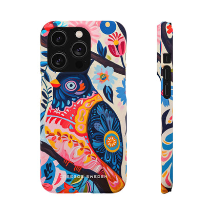 Whimsical Vintage Owl with Floral Charm iPhone 14 - Slim Phone Case