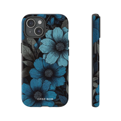 Blue Petal Radiance iPhone 15 Case - Tough
