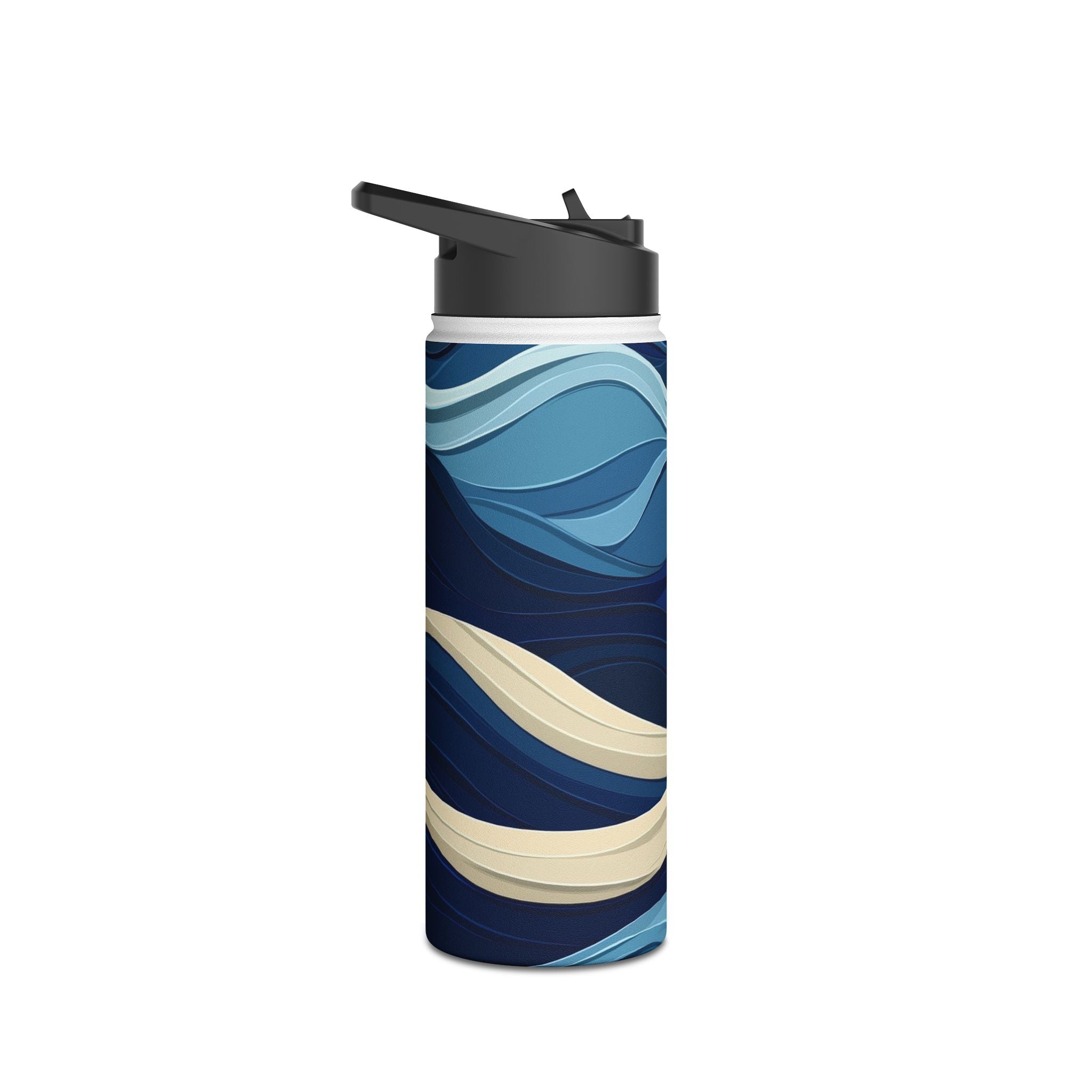 Blue Wave Flow - Stainless Steel Water Bottle
