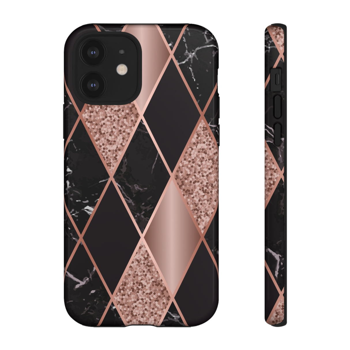 Pink Black Geometric - Protective Phone Case