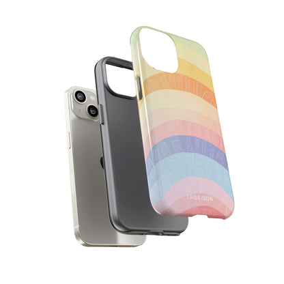 Pastel Rainbow Bands iPhone 14 Case - Tough