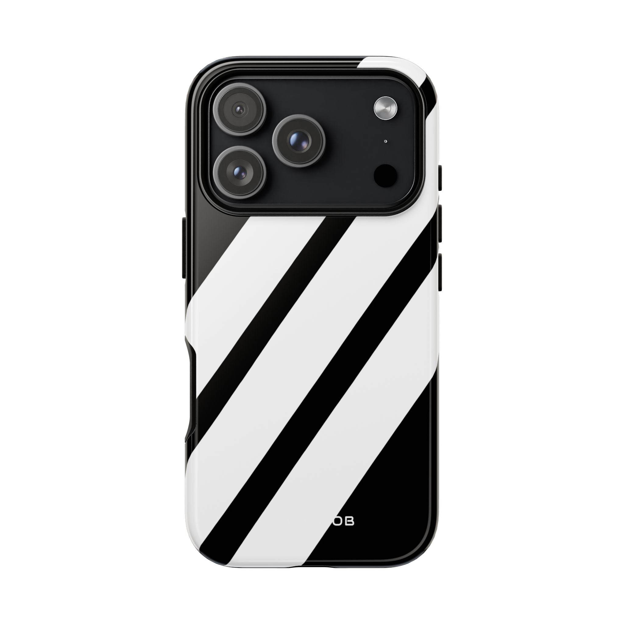 Diagonal Bands Noir iPhone 17 Pro Case - Tough