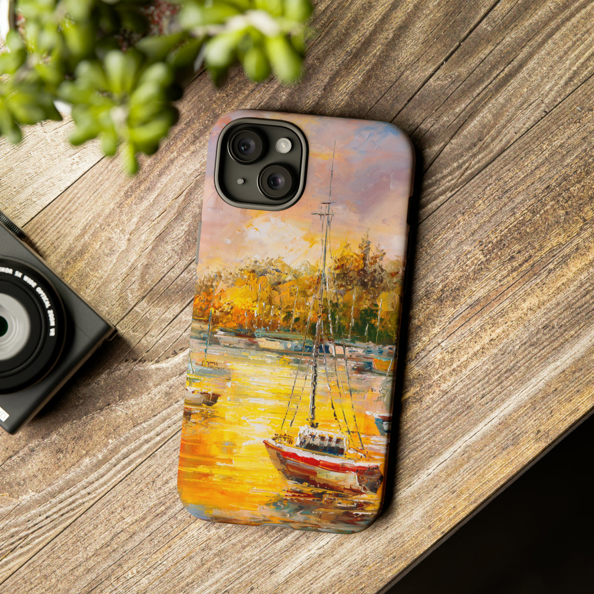 Oil Painting - Harbor View - Protective Phone Case