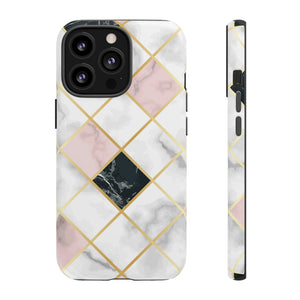 Pink Marble Geometric iPhone Case (Protective) iPhone 13 Pro Matte Phone Case