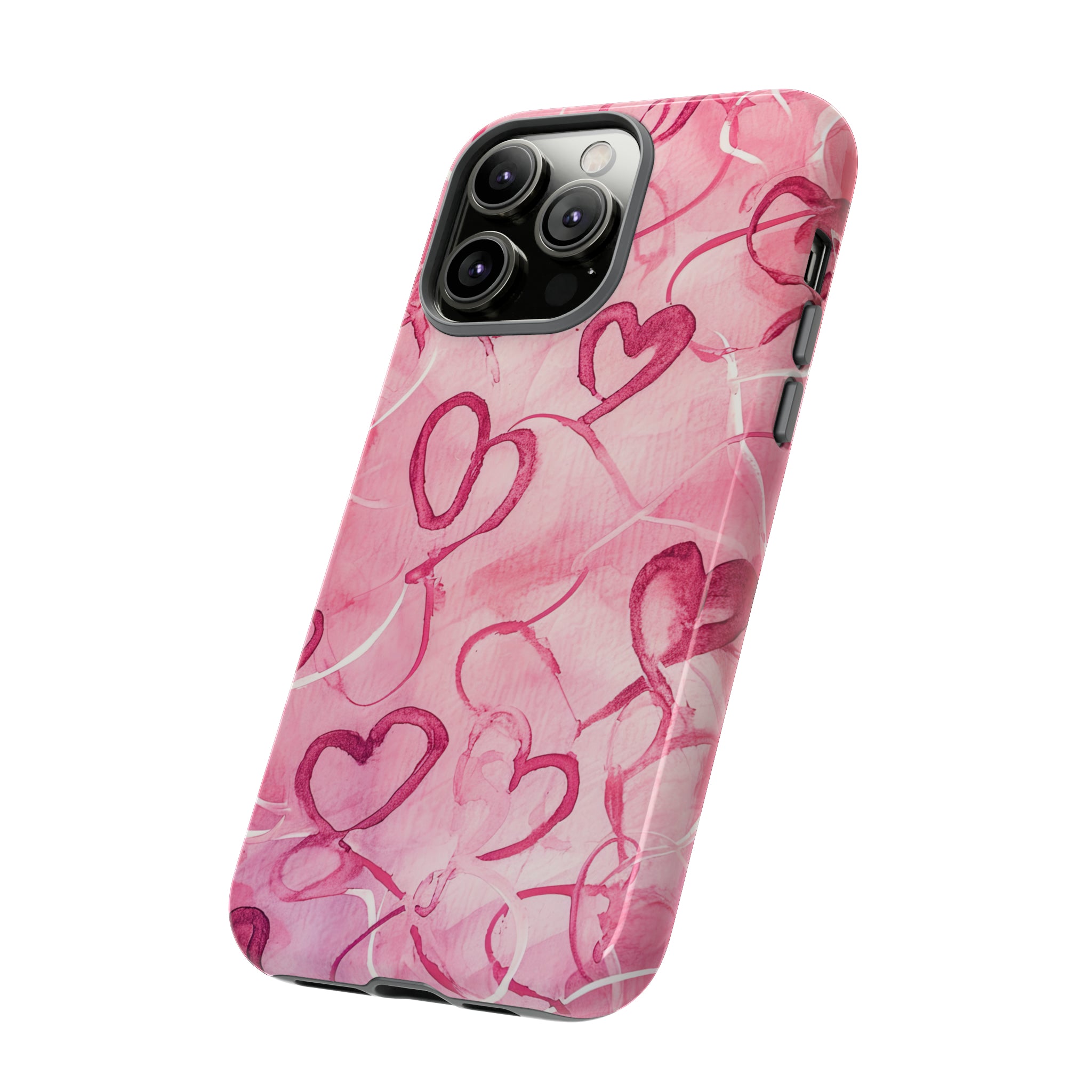 Intertwined Hearts & Cupid - Protective Phone Case