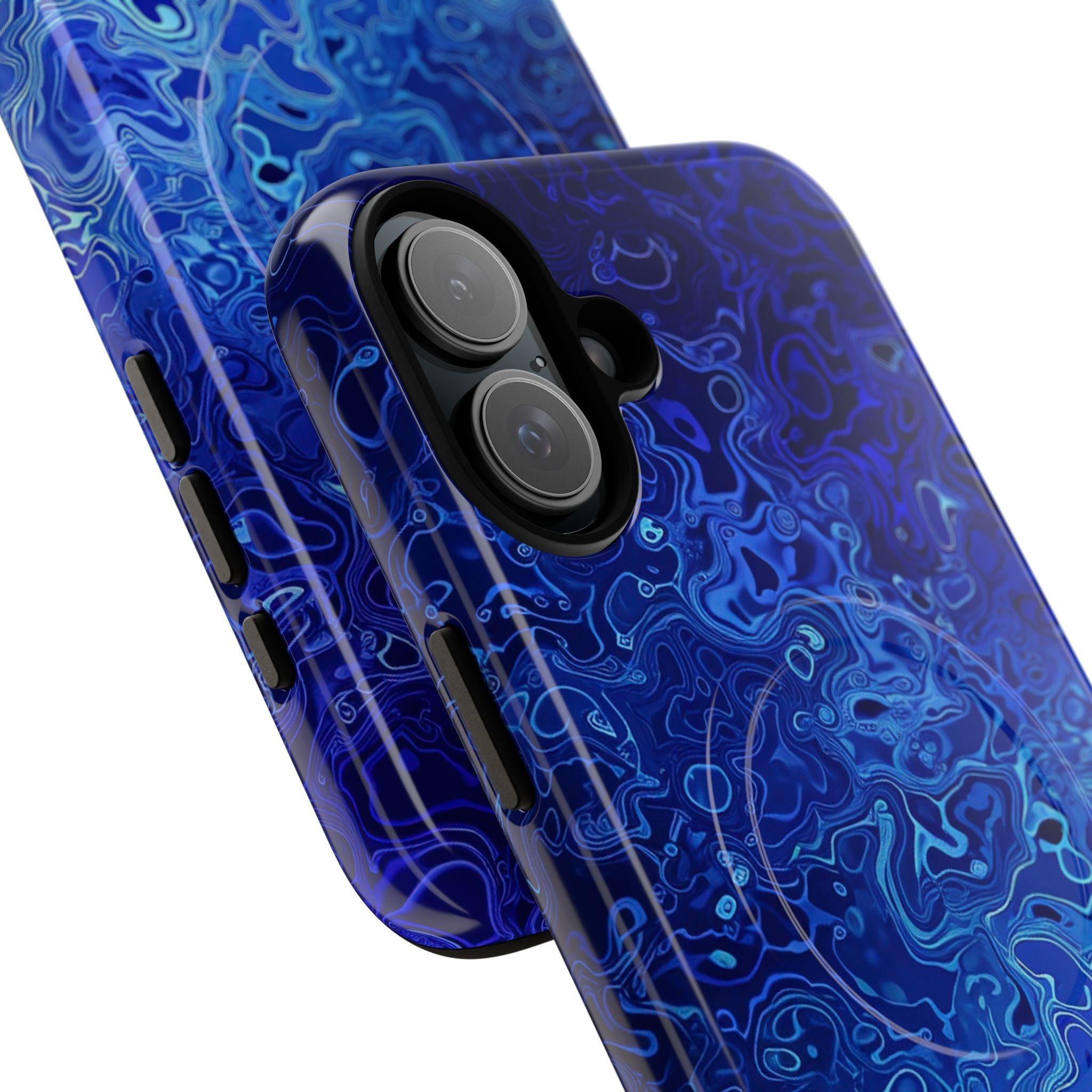 Swirling Blue Currents iPhone 16 - Tough+