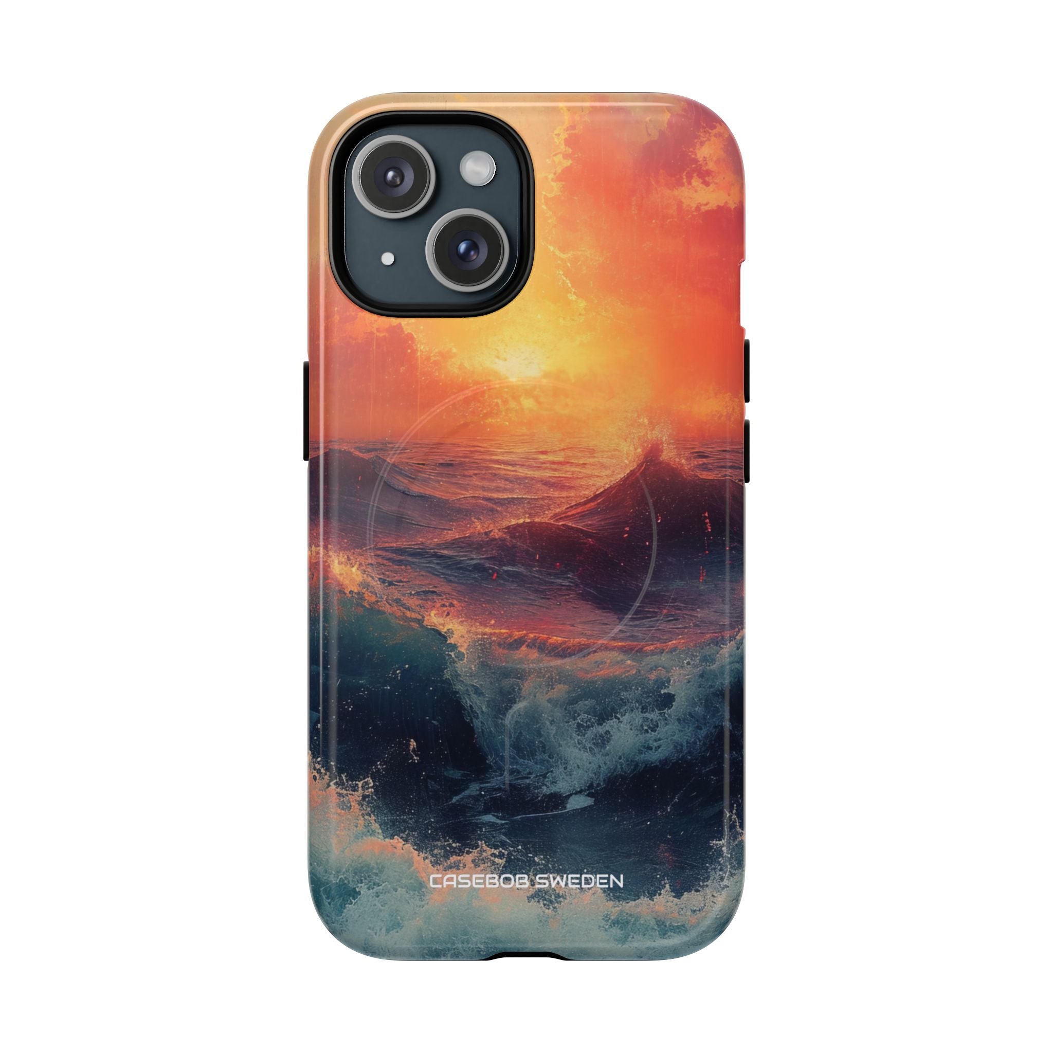 Ocean Sunset Waves - Tough + MagSafe® iPhone 15 Phone Case