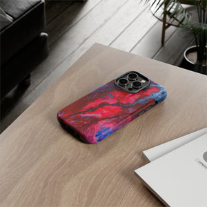 Neon Red Ink Art iPhone Case (Protective) Phone Case