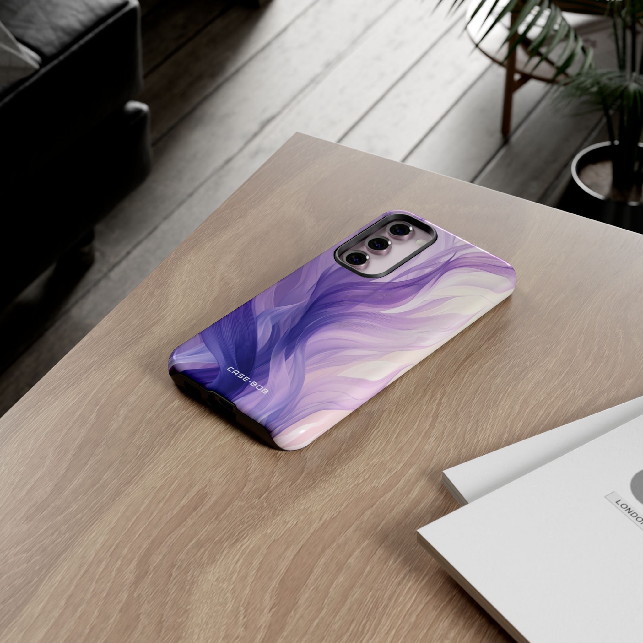 Purple Ribbon Waves Samsung S23 Plus Case - Tough