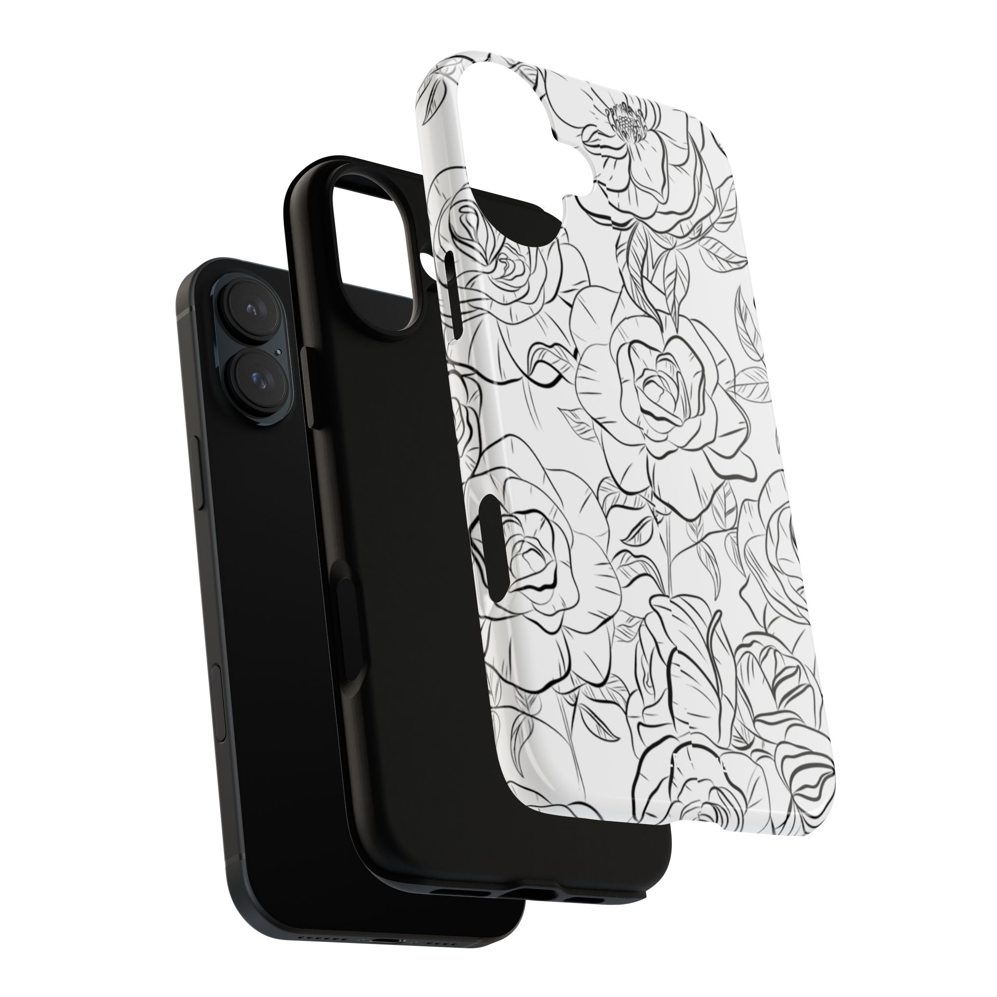 Intricate Rose Sketches - iPhone Case