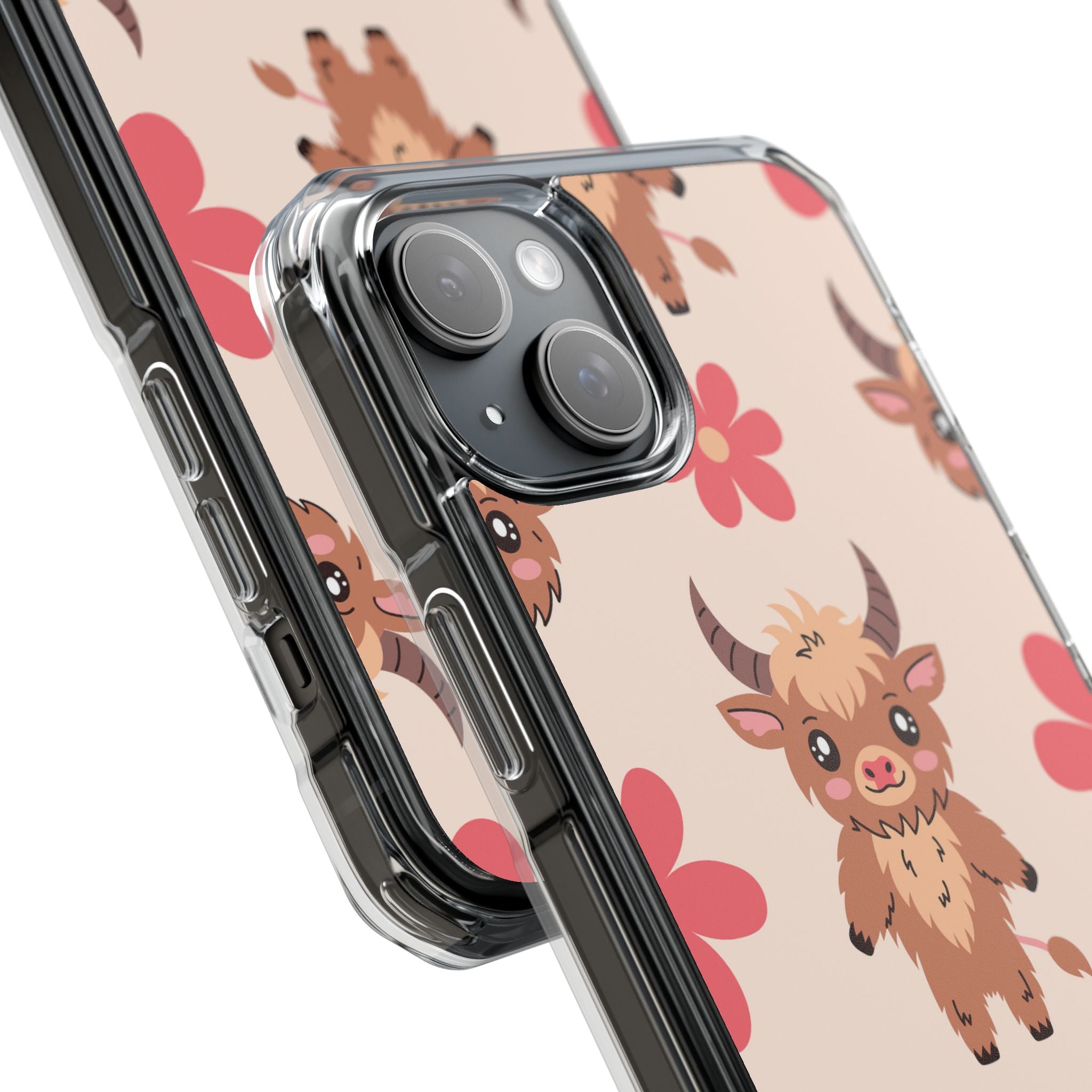 Cute Cattle & Flowers iPhone Case - Impact