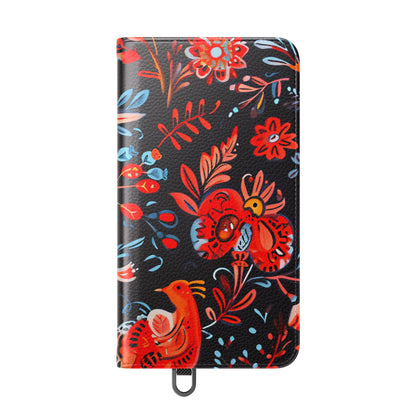 Folk Bird Flame - Samsung S24 Case - Wallet