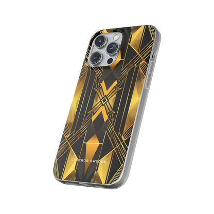 Golden Geometric Elegance iPhone 14 - Flexi Phone Case