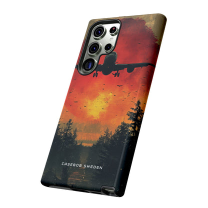 Vintage Sunset Airplane Silhouette Samsung S23 - Tough Phone Case