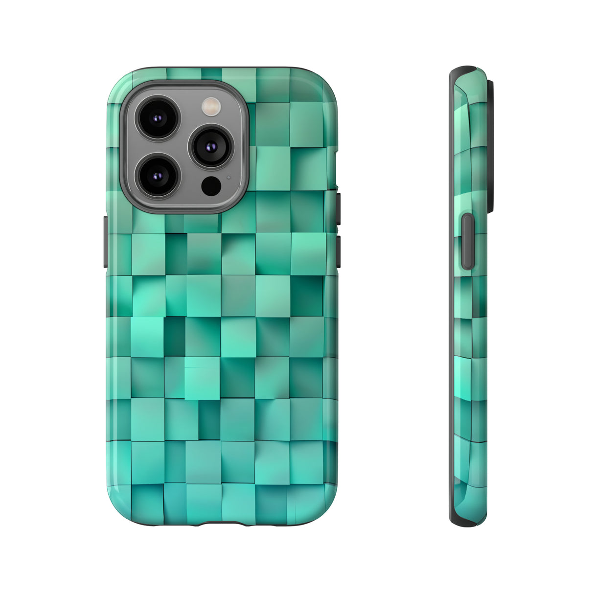 Teal Tranquility: Square Gradient - Protective Phone Case