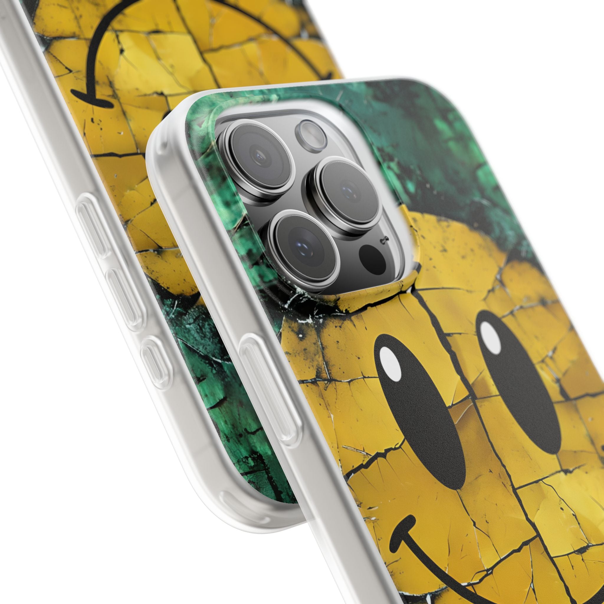 Cracked Smiley iPhone 16 Pro Max Case - Soft