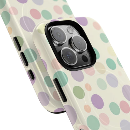 Playful Pastel Polka Dots - Tough + MagSafe® iPhone 16 Phone Case