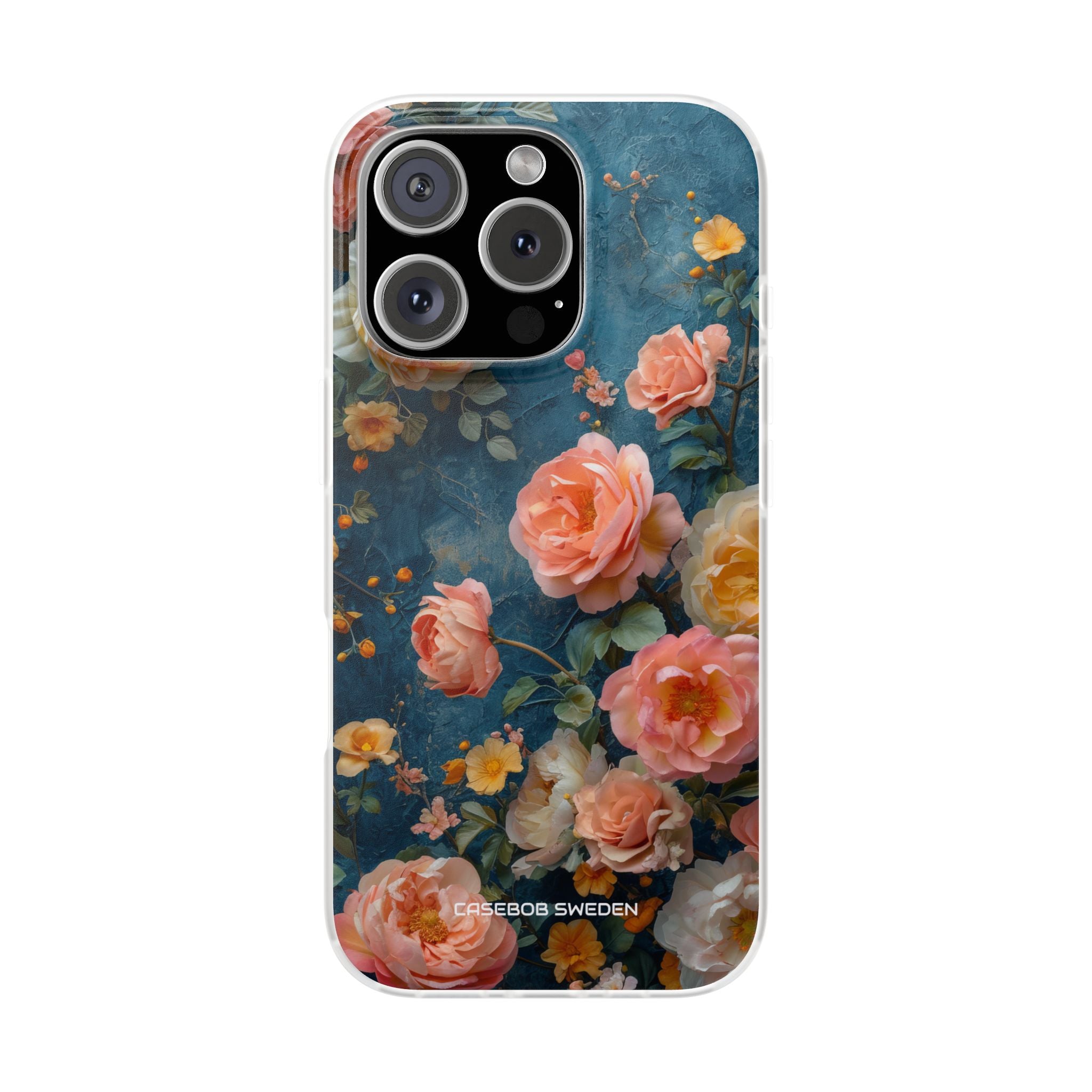 Blue Floral Elegance - Flexi iPhone 16 Phone Case