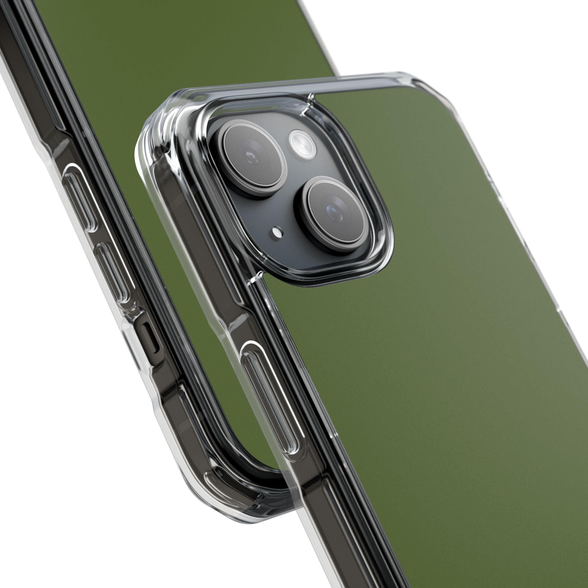 Dark Olive Green iPhone 15 - Clear Impact Phone Case