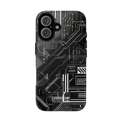 Futuristic Circuit Grid iPhone 16 - Tough