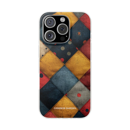 Blue Red Patchwork - Flexi iPhone 16 Phone Case