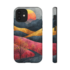 Nature's Geometry: Bright Sunset Mountain - Protective Phone Case