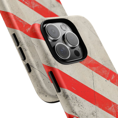 Striker Crimson Stripes iPhone 16 - Tough Phone Case