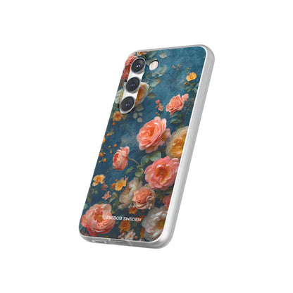 Blue Floral Elegance - Flexi Samsung S23 Phone Case