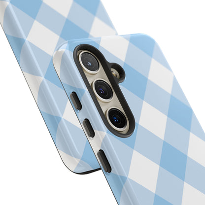 Soft Blue Gingham Elegance - Samsung Case
