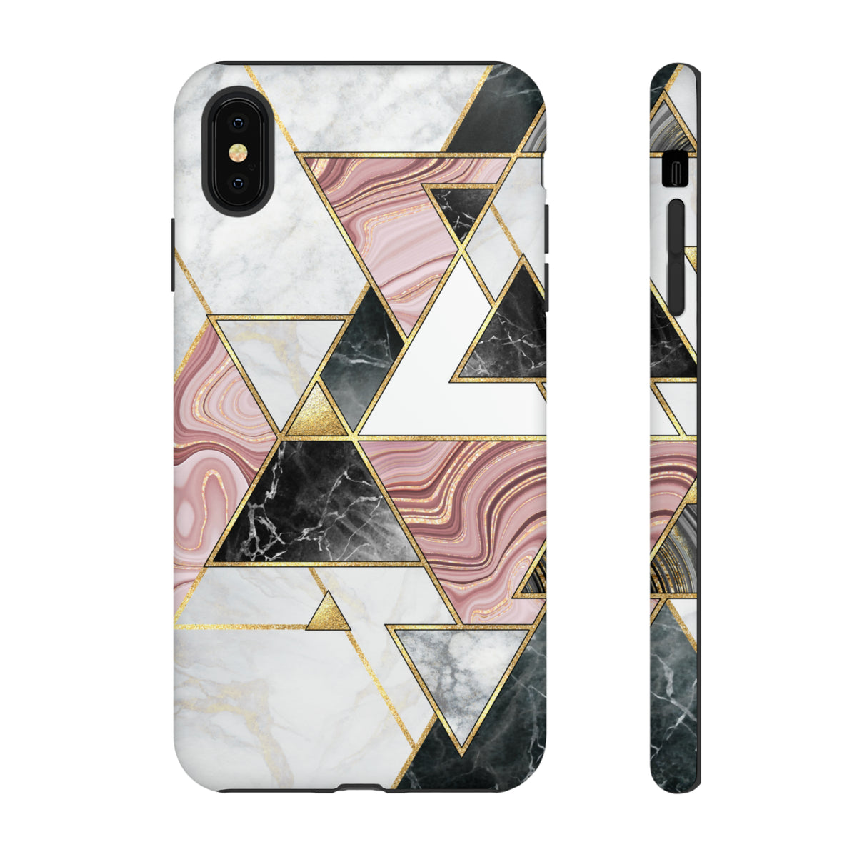 White Pink Mosaic - Protective Phone Case