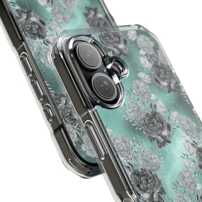 Teal Floral Elegance iPhone Case - Impact