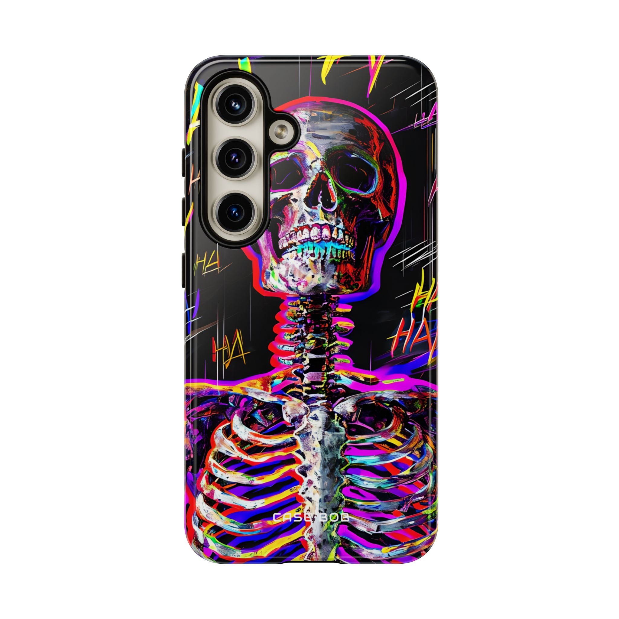 Neon Skeleton Laugh Samsung S24 Case - Tough