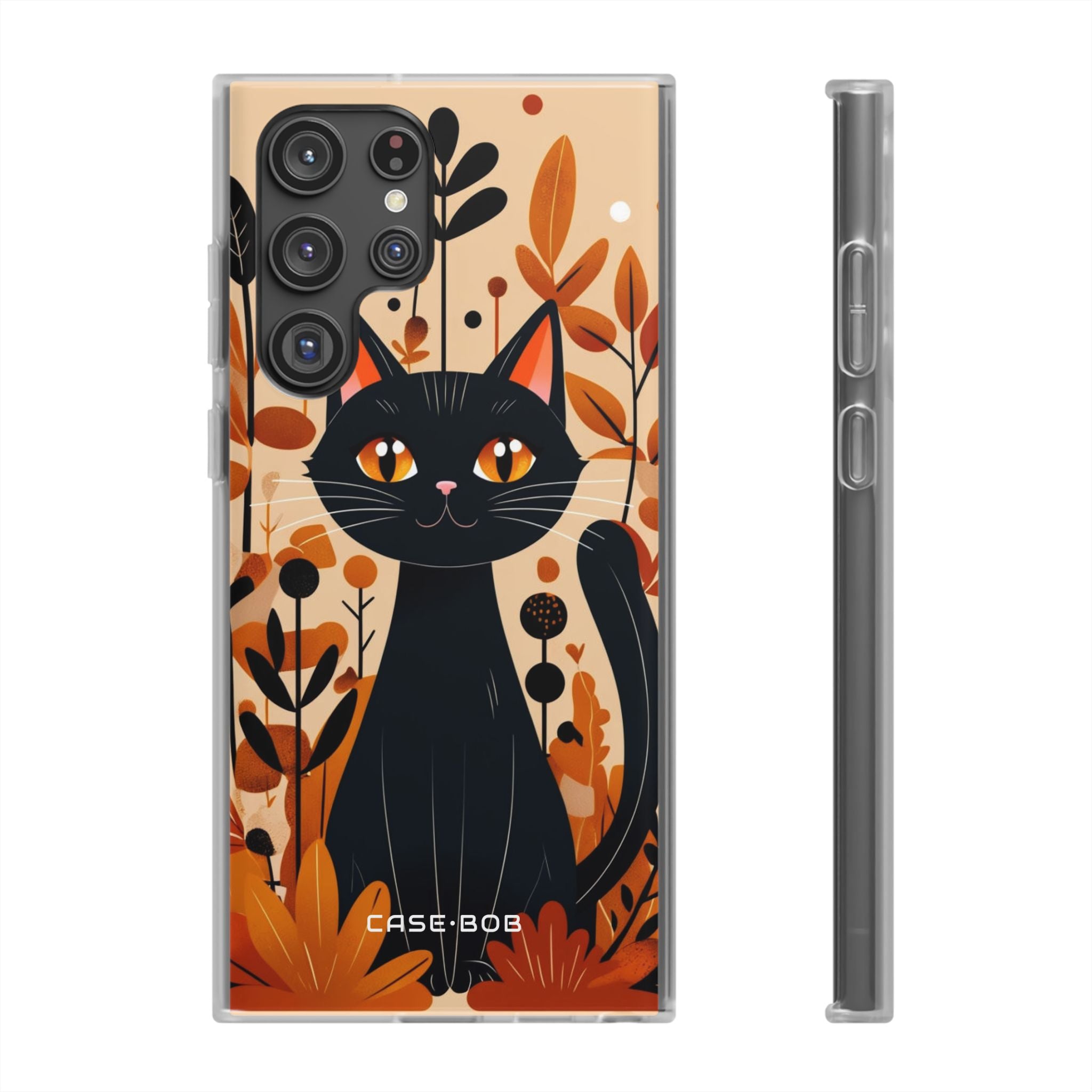 Black Cat Glow Samsung S22 Ultra Case - Soft
