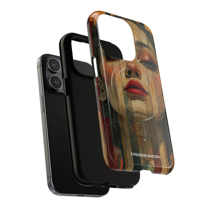 Bold Art Deco Portrait - Tough + MagSafe® iPhone 15 Phone Case