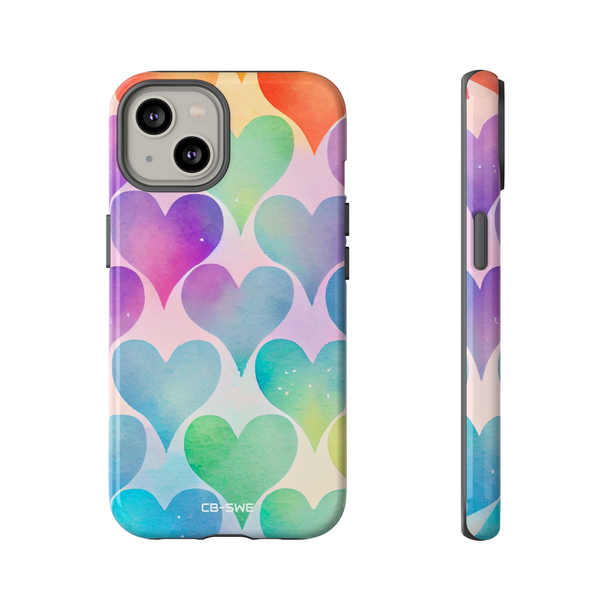 Watercolor Heart Symphony - iPhone Case