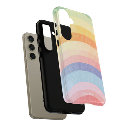 Pastel Rainbow Bands Samsung S24 Plus Case - Tough