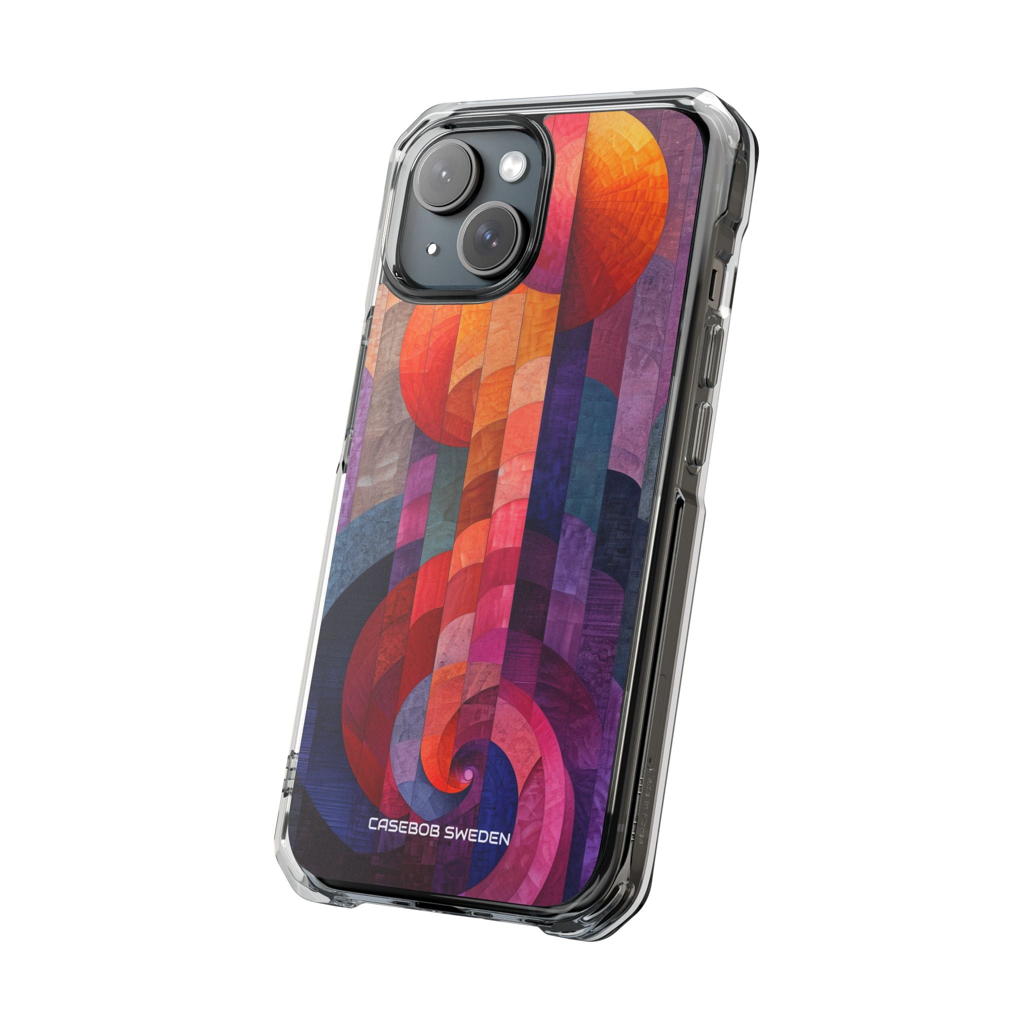 Purple Orange Abstract - Clear Impact iPhone 15 Phone Case