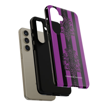 Gothic Elegance with Vertical Stripes and Ornamental Motifs Samsung S24 - Tough Phone Case