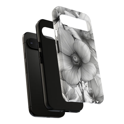 Grayscale Floral Harmony Google Pixel 9 - Tough