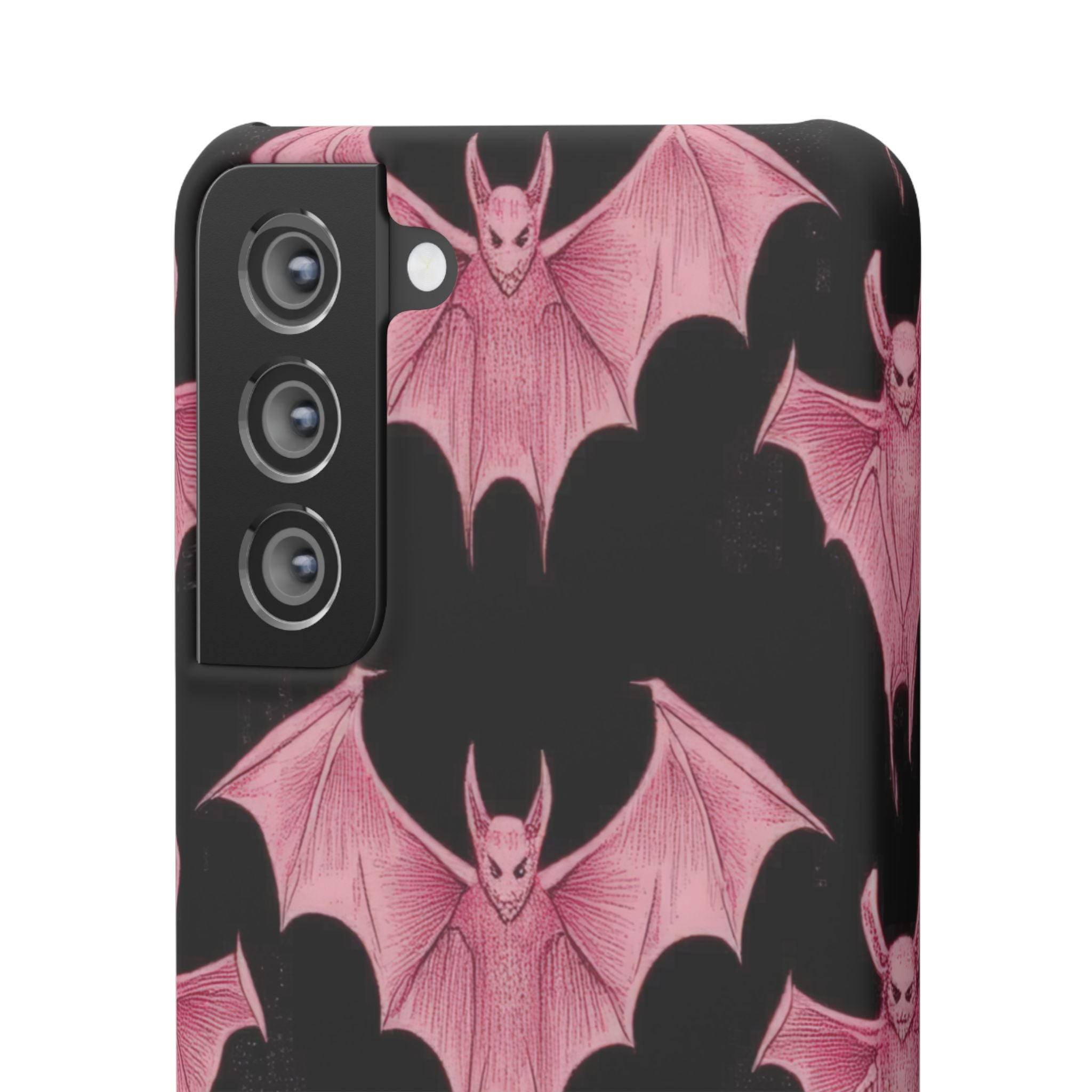 Gothic Pink Bats Aflame Samsung S21 - Slim Phone Case