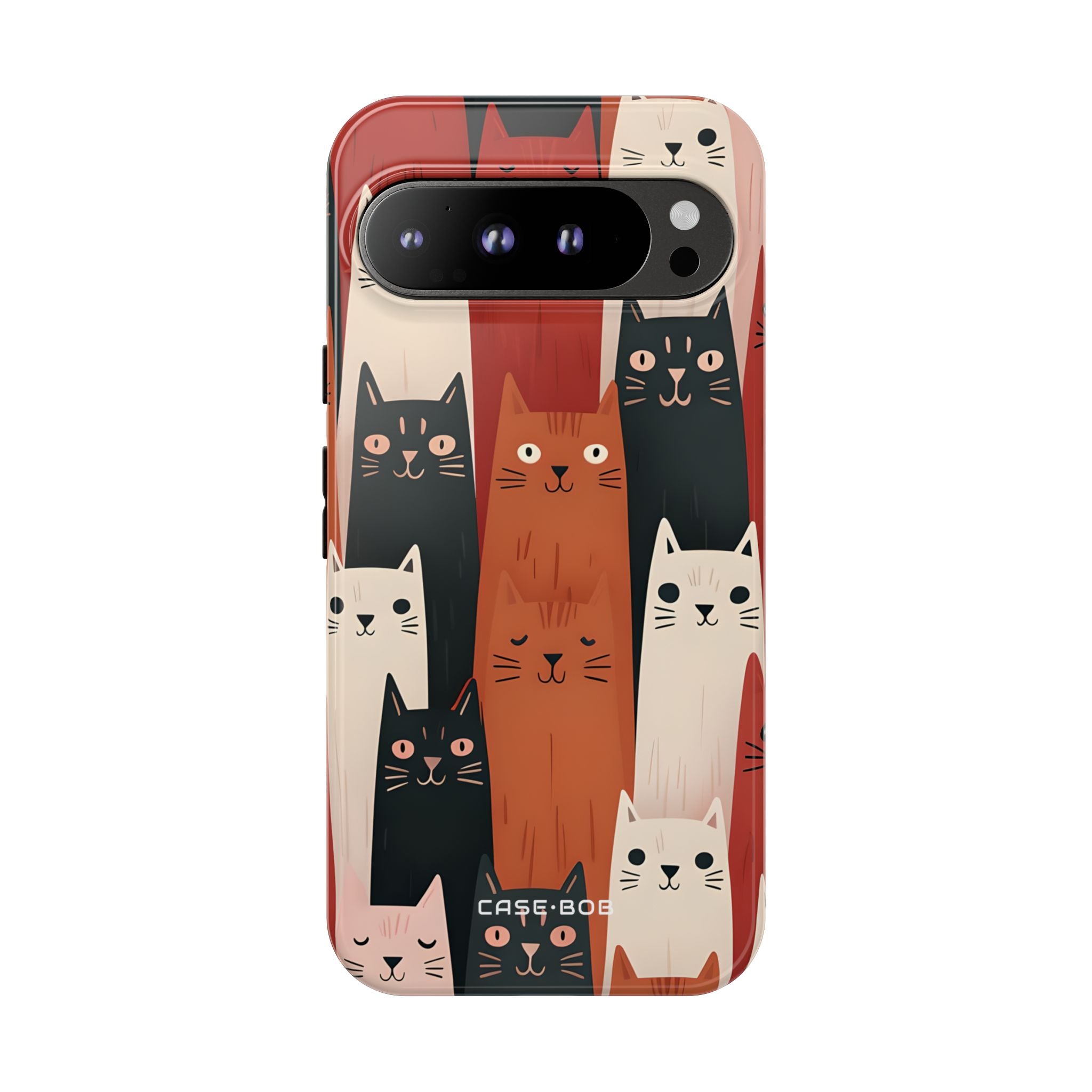 Elongated Cats Black Google Pixel 9 Pro XL Case - Tough
