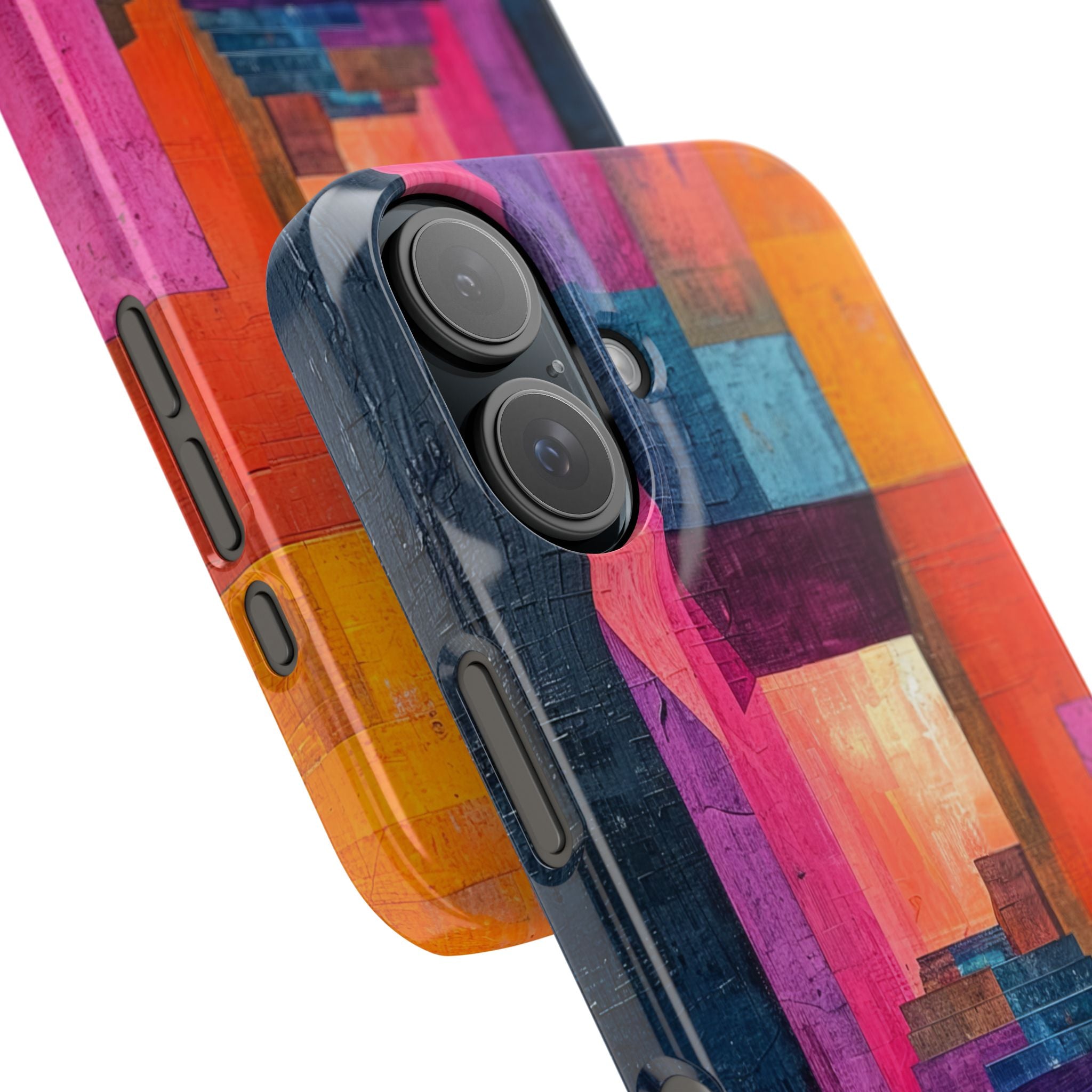 Pink Orange Geometry - Slim iPhone 16 Phone Case