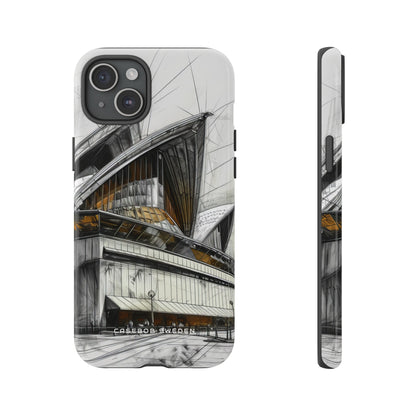 Architectural Curves in Line Formation iPhone 15 - Tough Phone Case